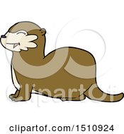 Poster, Art Print Of Laughing Otter Cartoon