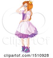Poster, Art Print Of Modern Day Princess In A Purple Dress And Sneakers