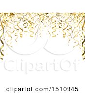 Clipart Of A Retirement Anniversary Birthday Or Christmas Party Background With Golden Ribbons Royalty Free Vector Illustration by dero