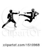 Poster, Art Print Of Silhouetted Business Men Kung Fu Fighting