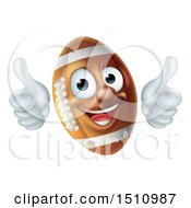 Poster, Art Print Of Happy American Football Character Mascot Giving Two Thumbs Up