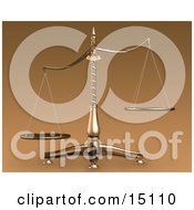 Brass Scales Of Justice Off Balance Symbolizing Injustice Clipart Illustration