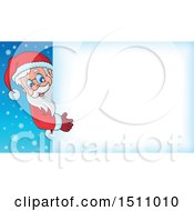 Poster, Art Print Of Christmas Sign With Santa Claus