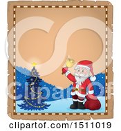 Poster, Art Print Of Christmas Parchment Page With Santa Claus
