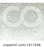 Clipart Of A Gray Winter Snow Background Royalty Free Vector Illustration