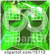 Green Background With A Cross Over A Graph Symbolizing Medical Care Or Insurance Clipart Illustration