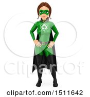 Illustration Of A 3d Recycle Super Woman On A White Background Royalty Free Graphic by Texelart