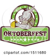 Poster, Art Print Of Military Donkey Holding A Beer Mug In An Oktoberfest Design