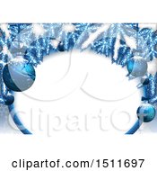 Clipart Of A 3d Blue Christmas Bauble Border Royalty Free Vector Illustration