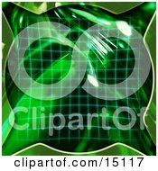 Green Grid And 3d Bubble Clipart Illustration