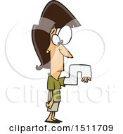 Clipart Of A Cartoon White Woman With Her Arm In A Crazy Cast Royalty Free Vector Illustration