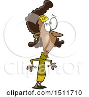 Clipart Of A Cartoon Black Woman With A Memo On Her Forehead Royalty Free Vector Illustration