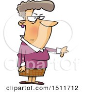 Clipart Of A Cartoon White Woman Giving A Thumb Down Royalty Free Vector Illustration