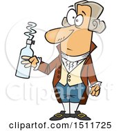Poster, Art Print Of Cartoon Man Antoine Lavoisier Holding A Bottle