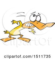 Clipart Of A Cartoon Yellow Duck Ducking Royalty Free Vector Illustration by toonaday