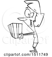 Poster, Art Print Of Cartoon Black And White Woman Giving A Gift