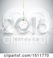Clipart Of A Happy New Year 2018 Greeting Royalty Free Vector Illustration