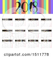 Poster, Art Print Of Colorful 2018 Calendar