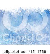 Poster, Art Print Of Watercolor Winter Christmas Snowflake Background