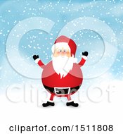 Poster, Art Print Of Chubby Christmas Santa Claus In The Snow