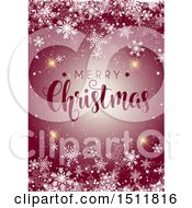 Poster, Art Print Of Merry Christmas Greeting With Snowflakes