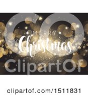 Poster, Art Print Of Merry Christmas Greeting With Flares And Stars