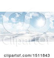 Clipart Of A 3d Snowy Winter Landscape Royalty Free Illustration