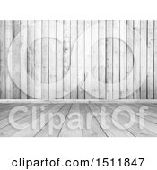 Clipart Of A 3d White Wood Wall And Floor Royalty Free Illustration