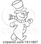 Poster, Art Print Of Lineart Snowman Walking