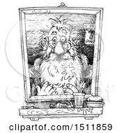 Poster, Art Print Of Sketched Portrait Of Santa After The New Year On A White Background