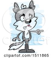 Clipart Of A Mad Pointing Female Wolf Royalty Free Vector Illustration