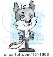 Clipart Of A Confident Female Wolf Royalty Free Vector Illustration