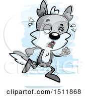 Clipart Of A Tired Running Female Wolf Royalty Free Vector Illustration