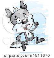Clipart Of A Running Female Wolf Royalty Free Vector Illustration