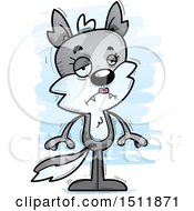 Clipart Of A Sad Female Wolf Royalty Free Vector Illustration