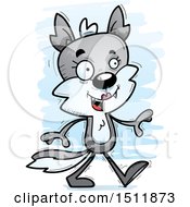 Clipart Of A Happy Walking Female Wolf Royalty Free Vector Illustration