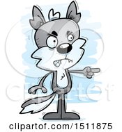Clipart Of A Mad Pointing Male Wolf Royalty Free Vector Illustration