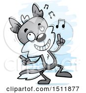 Clipart Of A Happy Dancing Male Wolf Royalty Free Vector Illustration