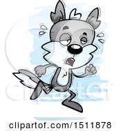Clipart Of A Tired Running Male Wolf Royalty Free Vector Illustration