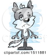 Clipart Of A Sad Male Wolf Royalty Free Vector Illustration