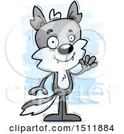 Clipart Of A Friendly Waving Male Wolf Royalty Free Vector Illustration