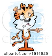 Clipart Of A Mad Pointing Female Tiger Royalty Free Vector Illustration