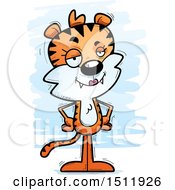 Clipart Of A Confident Female Tiger Royalty Free Vector Illustration