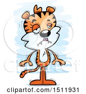 Clipart Of A Sad Female Tiger Royalty Free Vector Illustration