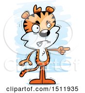 Clipart Of A Mad Pointing Male Tiger Royalty Free Vector Illustration