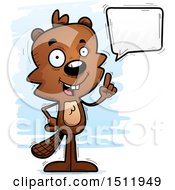 Poster, Art Print Of Happy Talking Male Beaver
