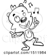 Poster, Art Print Of Black And White Happy Dancing Male Beaver