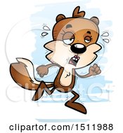 Clipart Of A Tired Running Female Squirrel Royalty Free Vector Illustration