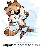 Clipart Of A Jumping Female Squirrel Royalty Free Vector Illustration