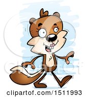 Clipart Of A Happy Walking Female Squirrel Royalty Free Vector Illustration